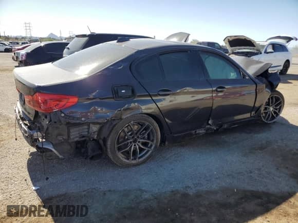 2020 BMW 5 Series 530e with VIN WBAJA9C02LCE53489, listed as a Copart auction lot 56739195 with Not provided miles and Salvage title. Bid and sale history available at DreamBid. Image 3.
