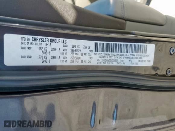 2013 Dodge Durango SXT z VIN 1C4RDHAG5DC699331, wystawiony jako Copart lot #86268795 z przebiegiem 149 360 mil mil oraz Szkoda całkowita • Salvage title. Historia ofert i sprzedaży dostępna na DreamBid. Obrazek 14.