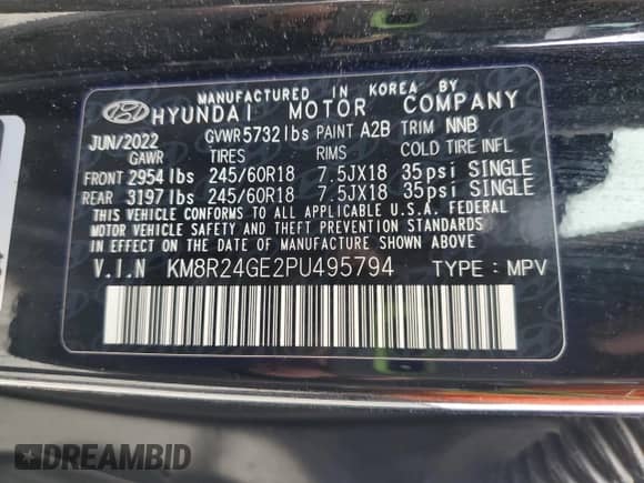 2023 Hyundai Palisade SEL with VIN KM8R24GE2PU495794, listed as a Copart auction lot 52918925 with 55,834 mi miles and Salvage title. Bid and sale history available at DreamBid. Image 13.