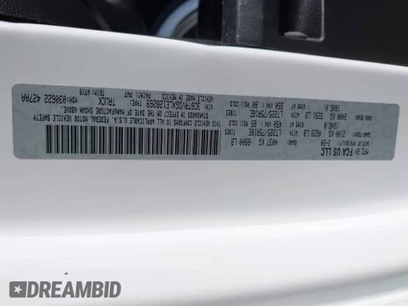 2020 Ram ProMaster Cargo с VIN 3C6TRVDGXLE128269, выставлен на аукционе IAAI как лот 42114066 с пробегом 60 846 миль миль и . История ставок и продаж доступна на DreamBid. Изображение 9.