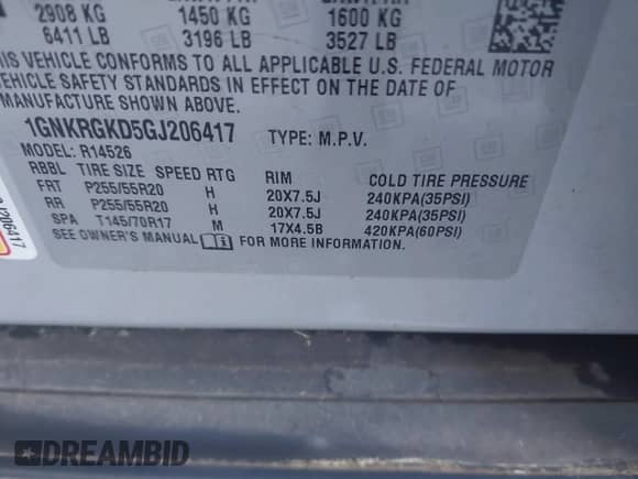 2016 Chevrolet Traverse LT с VIN 1GNKRGKD5GJ206417, выставлен на аукционе IAAI как лот 43519279 с пробегом 99 747 миль миль и . История ставок и продаж доступна на DreamBid. Изображение 9.