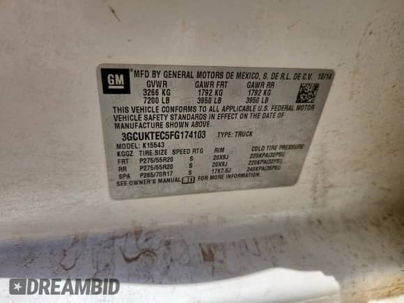 2015 Chevrolet Silverado 1500 High Country z VIN 3GCUKTEC5FG174103, wystawiony jako Copart lot #61202835 z przebiegiem 179 628 mil mil oraz Czysty tytuł • Clean title. Historia ofert i sprzedaży dostępna na DreamBid. Obrazek 12.