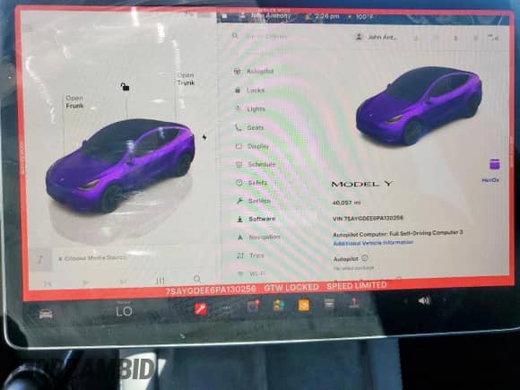 2023 Tesla Model Y Long Range with VIN 7SAYGDEE6PA130256, listed as a Copart auction lot 65733695 with 40,057 mi miles and Clean title. Bid and sale history available at DreamBid. Image 9.