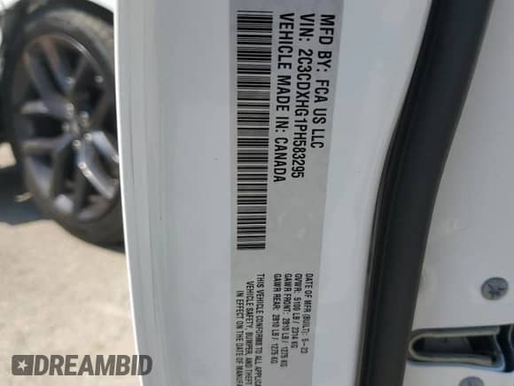 2023 Dodge Charger GT with VIN 2C3CDXHG1PH583295, listed as a Copart auction lot 71532265 with 59,093 mi miles and Salvage title. Bid and sale history available at DreamBid. Image 13.