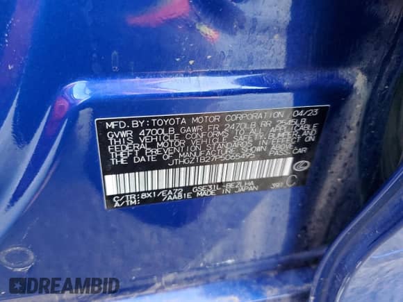 2023 Lexus IS 350 F Sport с VIN JTHGZ1B27P5065495, выставлен на аукционе Copart как лот 80217045 с пробегом 24 445 миль миль и Списание • Salvage title. История ставок и продаж доступна на DreamBid. Изображение 12.