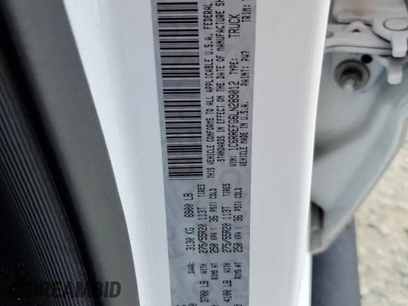 2020 Ram 1500 Big Horn z VIN 1C6RREFG6LN289012, wystawiony jako Copart lot #61009815 z przebiegiem 129 977 mil mil oraz Szkoda całkowita • Salvage title. Historia ofert i sprzedaży dostępna na DreamBid. Obrazek 12.