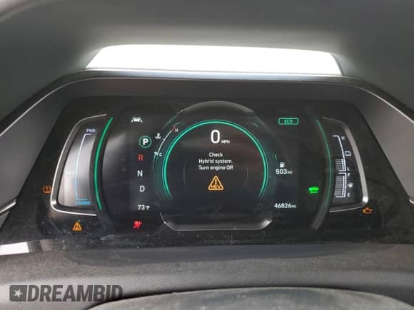 2021 Hyundai Ioniq Limited with VIN KMHC05LC2MU255047, listed as a Copart auction lot 44165295 with 46,826 mi miles and Salvage title. Bid and sale history available at DreamBid. Image 9.