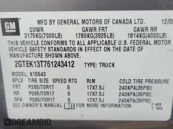 2006 GMC Sierra 1500 SLE1 с VIN 2GTEK13T761243412, выставлен на аукционе Copart как лот 70794205 с пробегом 192 833 миль миль и Чистый • Clean title. История ставок и продаж доступна на DreamBid. Изображение 10.