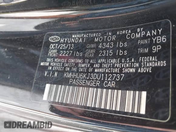 2013 Hyundai Genesis Coupe Grand Touring с VIN KMHHU6KJ3DU112737, выставлен на аукционе IAAI как лот 43339839 с пробегом 67 904 миль миль и . История ставок и продаж доступна на DreamBid. Изображение 9.