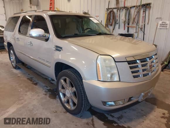 2008 Cadillac Escalade ESV with VIN 1GYFC66848R195118, listed as a IAAI auction lot 43530050 with 267,036 mi miles and . Bid and sale history available at DreamBid. Image 1.