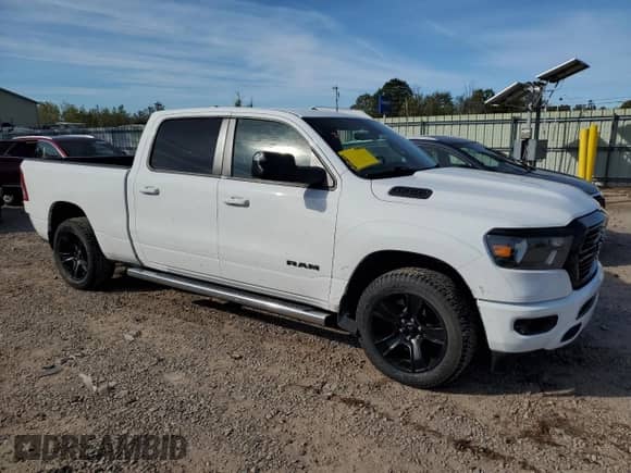 2021 Ram 1500 Big Horn with VIN 1C6SRFMT0MN663350, listed as a Copart auction lot 81972395 with 81,101 mi miles and Salvage title. Bid and sale history available at DreamBid. Image 4.