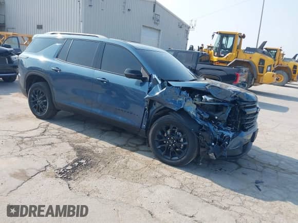 2025 Chevrolet Traverse AWD LT z VIN 1GNEVGRS9SJ235733, wystawiony jako IAAI lot #42464640 z przebiegiem 4 491 mil mil oraz . Historia ofert i sprzedaży dostępna na DreamBid. Obrazek 1.