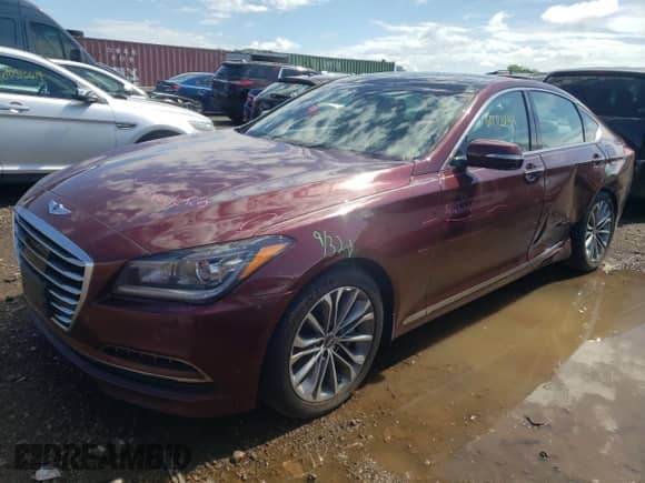2015 Hyundai Genesis 3.8L z VIN KMHGN4JE5FU076960, wystawiony jako Copart lot #60726414 z przebiegiem Nie podano mil oraz Szkoda całkowita • Salvage title. Historia ofert i sprzedaży dostępna na DreamBid. Obrazek 1.