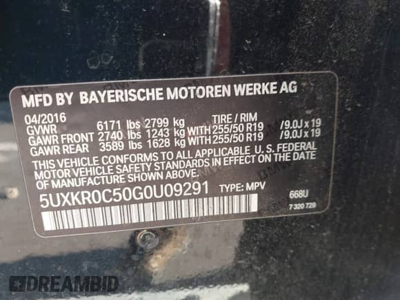 2016 BMW X5 xDrive35i с VIN 5UXKR0C50G0U09291, выставлен на аукционе IAAI как лот 43314368 с пробегом 209 726 миль миль и . История ставок и продаж доступна на DreamBid. Изображение 9.