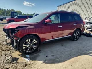2020 Nissan Pathfinder Platinum with VIN 5N1DR2DM4LC576530, listed as a Copart auction lot 84215535 with 62,918 mi miles and Salvage title. Bid and sale history available at DreamBid. Image 1.