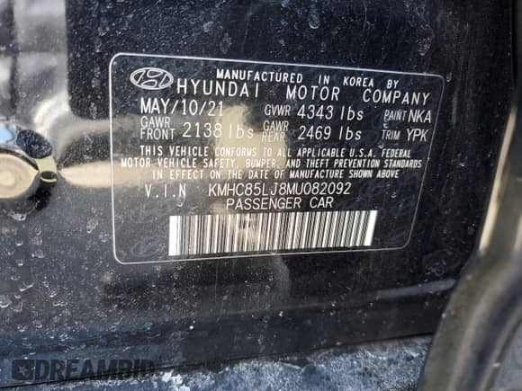 2021 Hyundai Ioniq Limited с VIN KMHC85LJ8MU082092, выставлен на аукционе Copart как лот 44924404 с пробегом 46 913 миль миль и . История ставок и продаж доступна на DreamBid. Изображение 12.