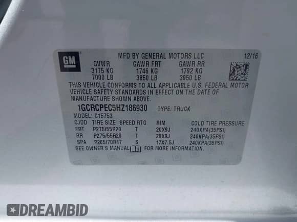 2017 Chevrolet Silverado 1500 Custom с VIN 1GCRCPEC5HZ186930, выставлен на аукционе IAAI как лот 42474787 с пробегом 103 527 миль миль и . История ставок и продаж доступна на DreamBid. Изображение 9.