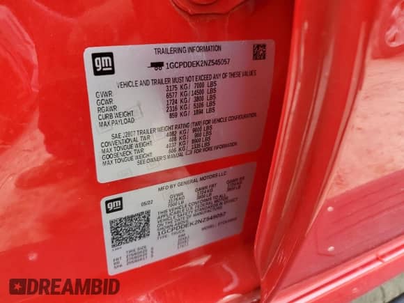 2022 Chevrolet Silverado 1500 LT with VIN 1GCPDDEK2NZ545057, listed as a Copart auction lot 62767975 with 55,304 mi miles and Salvage title. Bid and sale history available at DreamBid. Image 12.