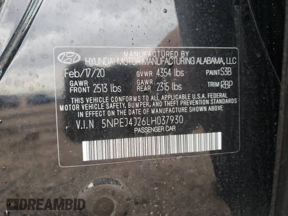 2020 Hyundai Sonata SEL Plus z VIN 5NPEJ4J26LH037930, wystawiony jako Copart lot #81085955 z przebiegiem 45 254 mil mil oraz Szkoda całkowita • Salvage title. Historia ofert i sprzedaży dostępna na DreamBid. Obrazek 12.