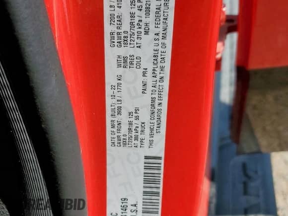 2022 Ram 1500 Rebel z VIN 1C6SRFLM7NN414619, wystawiony jako Copart lot #56697775 z przebiegiem 57 054 mil mil oraz Szkoda całkowita • Salvage title. Historia ofert i sprzedaży dostępna na DreamBid. Obrazek 12.