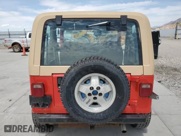 1991 Jeep Wrangler with VIN 2J4FY19P9MJ120358, listed as a Copart auction lot 59716805 with 117,436 mi miles and Salvage title. Bid and sale history available at DreamBid. Image 6.