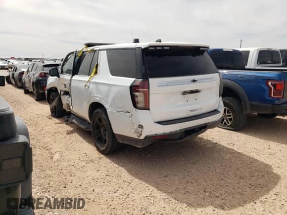 2021 Chevrolet Tahoe Commercial with VIN 1GNSCLED9MR480514, listed as a Copart auction lot 48211625 with Not provided miles and Salvage title. Bid and sale history available at DreamBid. Image 2.