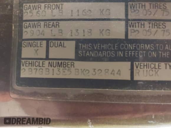1981 Dodge RAM with VIN 2B7GB13E5BK232844, listed as a IAAI auction lot 42349504 with 64,701 mi miles and . Bid and sale history available at DreamBid. Image 9.