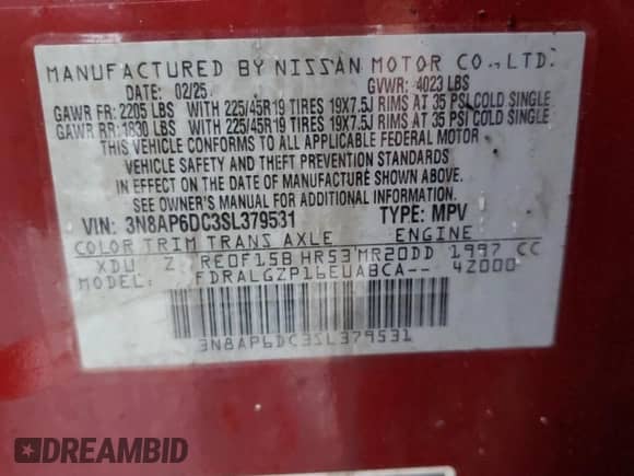 2025 Nissan Kicks SR с VIN 3N8AP6DC3SL379531, выставлен на аукционе Copart как лот 66551725 с пробегом 1 205 миль миль и Списание • Salvage title. История ставок и продаж доступна на DreamBid. Изображение 13.