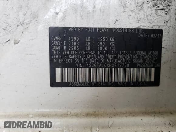 2019 Subaru Impreza Special Sports with VIN 4S3GTAL6XH3719780, listed as a Copart auction lot 54996134 with 139,424 mi miles and Salvage title. Bid and sale history available at DreamBid. Image 14.
