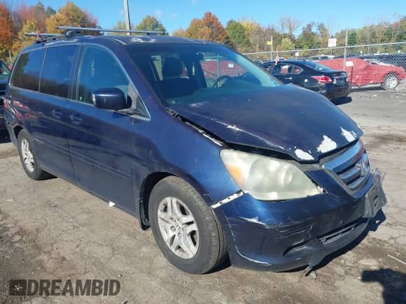 2007 Honda Odyssey EX with VIN 5FNRL38427B127934, listed as a IAAI auction lot 43472923 with 263,495 mi miles and . Bid and sale history available at DreamBid. Image 1.