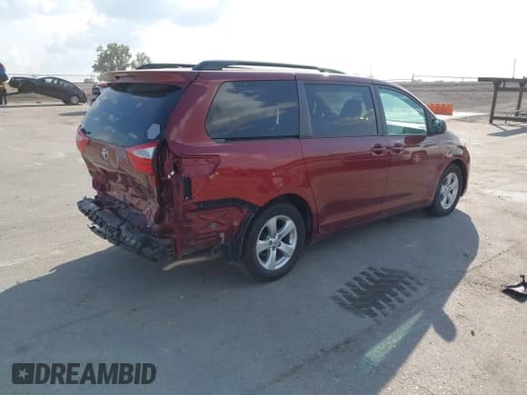2017 Toyota Sienna LE with VIN 5TDKZ3DC7HS845991, listed as a IAAI auction lot 43340040 with 128,025 mi miles and . Bid and sale history available at DreamBid. Image 4.