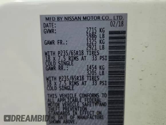 2018 Nissan Pathfinder S с VIN 5N1DR2MN3JC643110, выставлен на аукционе Copart как лот 82080195 с пробегом 97 851 миль миль и Списание • Salvage title. История ставок и продаж доступна на DreamBid. Изображение 14.