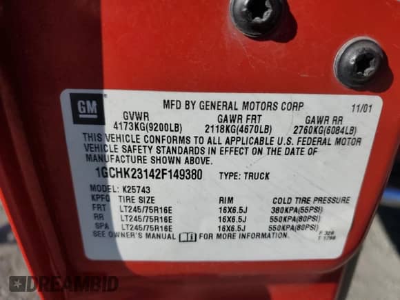 2002 Chevrolet Silverado 2500HD LS z VIN 1GCHK23142F149380, wystawiony jako Copart lot #78501484 z przebiegiem 191 798 mil mil oraz Szkoda całkowita • Salvage title. Historia ofert i sprzedaży dostępna na DreamBid. Obrazek 12.