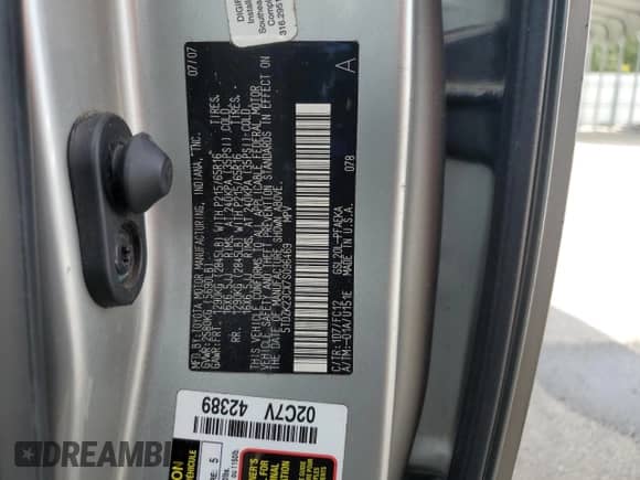 2007 Toyota Sienna CE with VIN 5TDZK23CX7S096469, listed as a Copart auction lot 70981095 with Not provided miles and Salvage title. Bid and sale history available at DreamBid. Image 14.