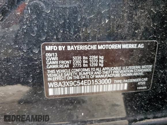 2014 BMW 3 Series 335i Gran Turismo xDrive z VIN WBA3X9C54ED153000, wystawiony jako Copart lot #80764145 z przebiegiem 220 681 mil mil oraz Szkoda całkowita • Salvage title. Historia ofert i sprzedaży dostępna na DreamBid. Obrazek 12.