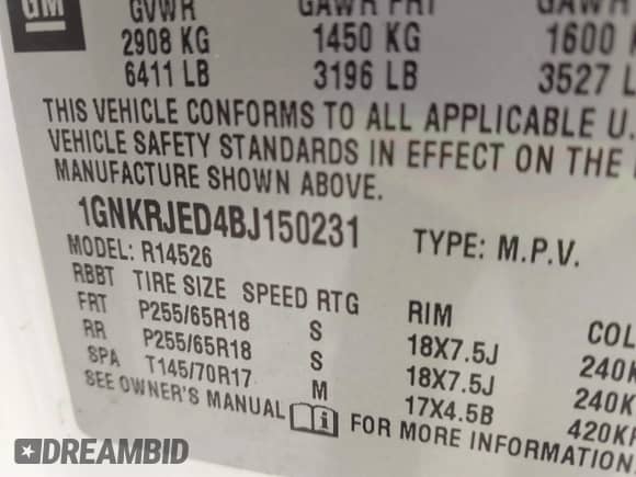 2011 Chevrolet Traverse 2LT с VIN 1GNKRJED4BJ150231, выставлен на аукционе IAAI как лот 43185394 с пробегом 216 600 миль миль и . История ставок и продаж доступна на DreamBid. Изображение 9.