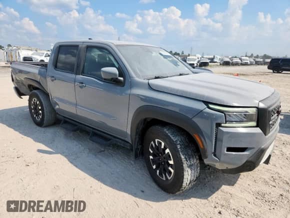 2023 Nissan Frontier SV with VIN 1N6ED1EK9PN662356, listed as a Copart auction lot 80653345 with 17,039 mi miles and Salvage title. Bid and sale history available at DreamBid. Image 4.