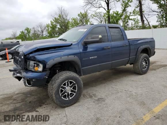 2004 Dodge 2500 SLT with VIN 3D7KU28C64G179580, listed as a Copart auction lot 53911985 with 343,494 mi miles and Salvage title. Bid and sale history available at DreamBid. Image 1.