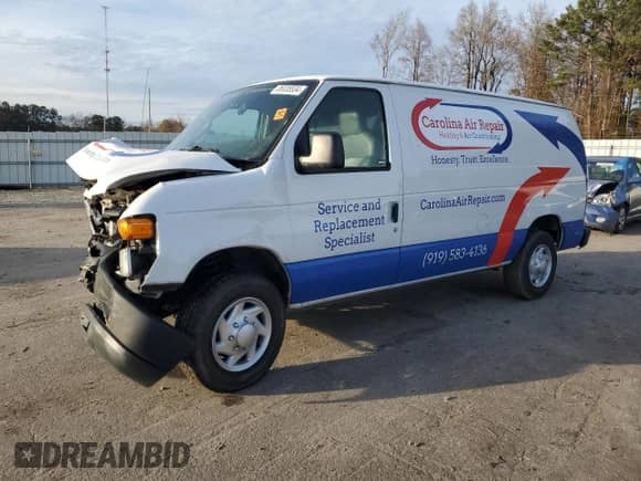 2012 Ford Econoline Cargo Commercial with VIN 1FTNE1EWXCDA96730, listed as a Copart auction lot 85035534 with 141,115 mi miles and Salvage title. Bid and sale history available at DreamBid. Image 1.