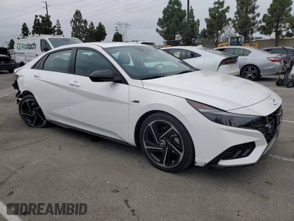 2023 Hyundai Elantra N Line with VIN KMHLR4AF0PU543943, listed as a Copart auction lot 82133675 with 31,653 mi miles and Salvage title. Bid and sale history available at DreamBid. Image 4.