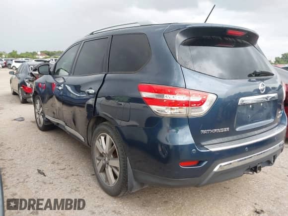 2014 Nissan Pathfinder Platinum Hybrid with VIN 5N1CR2MM2EC661154, listed as a IAAI auction lot 42629726 with 166,864 mi miles and . Bid and sale history available at DreamBid. Image 3.