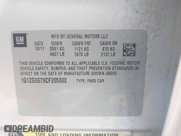 2012 Chevrolet Malibu LTZ z VIN 1G1ZG5E79CF205302, wystawiony jako IAAI lot #42416939 z przebiegiem 186 716 mil mil oraz . Historia ofert i sprzedaży dostępna na DreamBid. Obrazek 9.