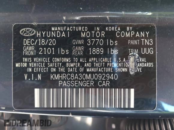 2021 Hyundai Venue SEL с VIN KMHRC8A30MU092940, выставлен на аукционе IAAI как лот 43085943 с пробегом 36 168 миль миль и . История ставок и продаж доступна на DreamBid. Изображение 9.