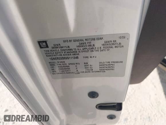 2009 Chevrolet Traverse LTZ с VIN 1GNER33D69S111348, выставлен на аукционе IAAI как лот 43005577 с пробегом 194 284 миль миль и . История ставок и продаж доступна на DreamBid. Изображение 9.