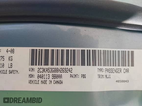 2008 Chrysler 300 Touring с VIN 2C3KA53G88H269242, выставлен на аукционе IAAI как лот 43208438 с пробегом 179 818 миль миль и . История ставок и продаж доступна на DreamBid. Изображение 9.