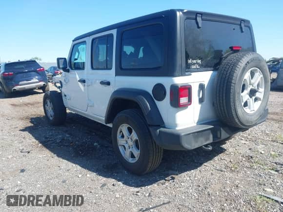 2022 Jeep Wrangler Unlimited Sport S z VIN 1C4HJXDG5NW254016, wystawiony jako IAAI lot #42214730 z przebiegiem 42 003 mil mil oraz . Historia ofert i sprzedaży dostępna na DreamBid. Obrazek 3.