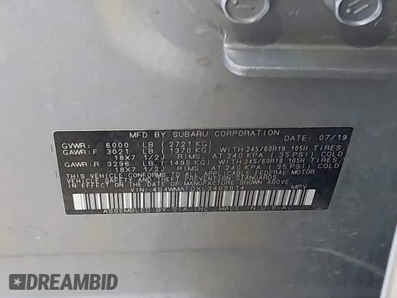 2020 Subaru Ascent Premium с VIN 4S4WMAFDXL3405814, выставлен на аукционе IAAI как лот 41993533 с пробегом 60 157 миль миль и . История ставок и продаж доступна на DreamBid. Изображение 9.