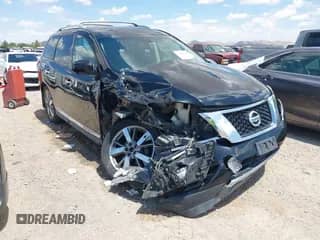2013 Nissan Pathfinder SV with VIN 5N1AR2MN8DC679043, listed as a IAAI auction lot 43030874 with 168,936 mi miles and . Bid and sale history available at DreamBid. Image 1.