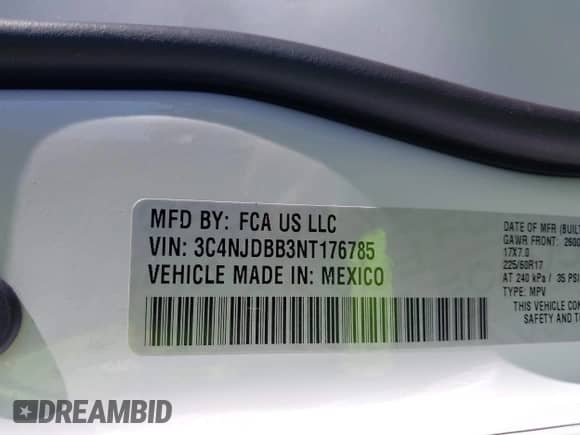 2022 Jeep Compass Latitude с VIN 3C4NJDBB3NT176785, выставлен на аукционе IAAI как лот 43361631 с пробегом 22 928 миль миль и . История ставок и продаж доступна на DreamBid. Изображение 9.