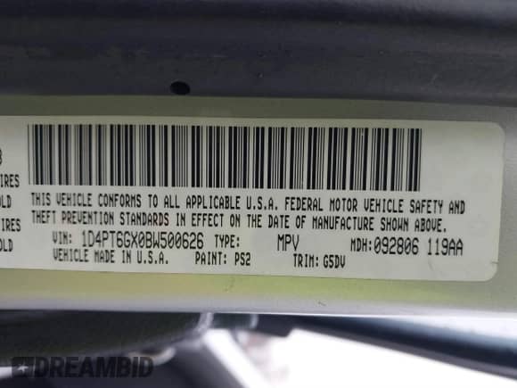 2011 Dodge Nitro Detonator with VIN 1D4PT6GX0BW500626, listed as a IAAI auction lot 41156574 with 152,833 mi miles and . Bid and sale history available at DreamBid. Image 9.